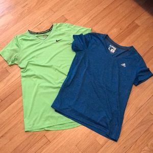 Nike(XL) and Adidas(L) dry fit shirts